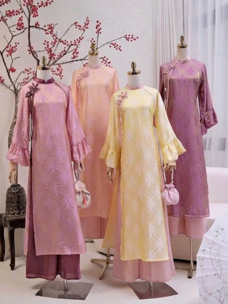 BST áo dài gấm